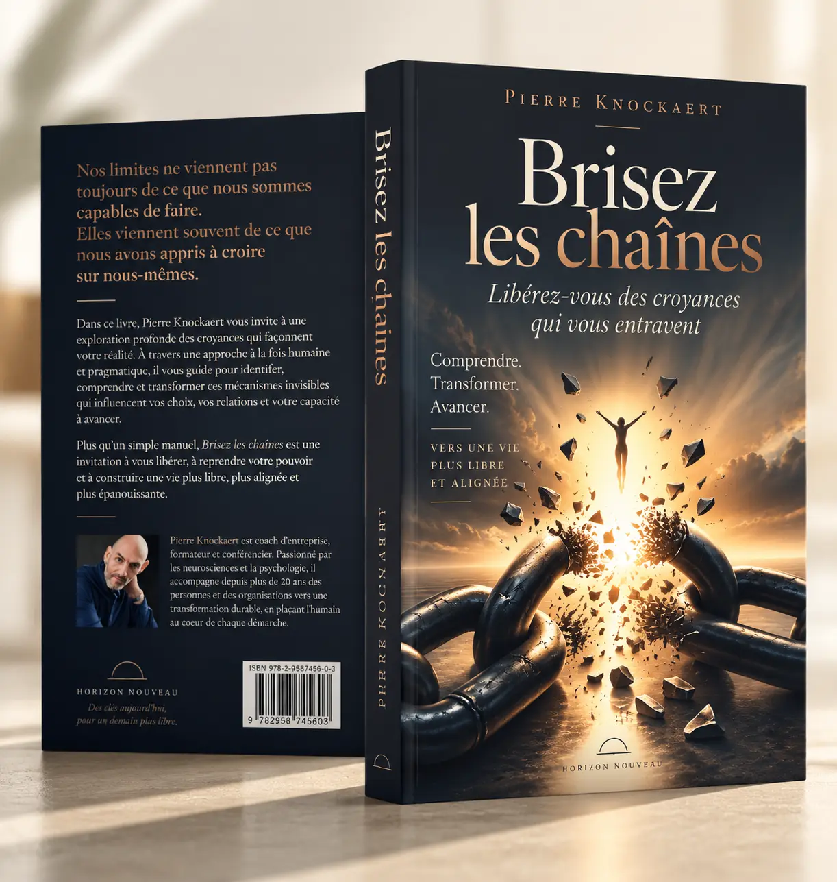 Brisez les chaînes, livre de Pierre Knockaert, présenté en couverture, tranche et quatrième de couverture